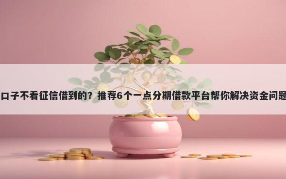 口子不看征信借到的?推荐6个一点分期借款平台帮你解决资金问题