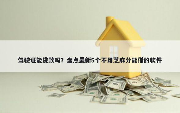 驾驶证能贷款吗？盘点最新5个不用芝麻分能借的软件