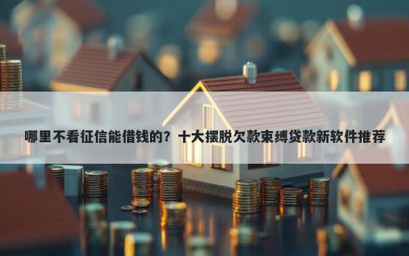 哪里不看征信能借钱的?十大摆脱欠款束缚贷款新软件推荐