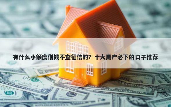 有什么小额度借钱不查征信的？十大黑户必下的口子推荐
