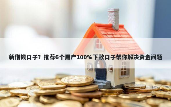 新借钱口子？推荐6个黑户100%下款口子帮你解决资金问题