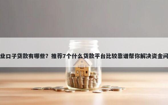 专业口子贷款有哪些？推荐7个什么贷款平台比较靠谱帮你解决资金问题