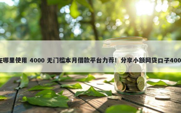 微信备用金在哪里使用 4000 无门槛本月借款平台力荐！分享小额网贷口子4000无门槛借款