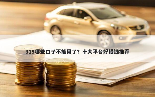 315哪些口子不能用了？十大平台好借钱推荐