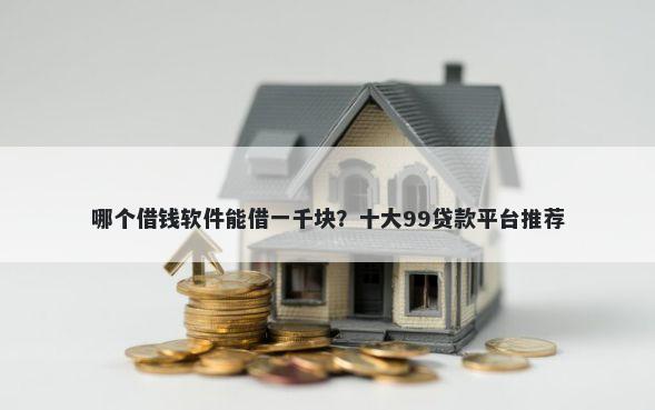 哪个借钱软件能借一千块？十大99贷款平台推荐