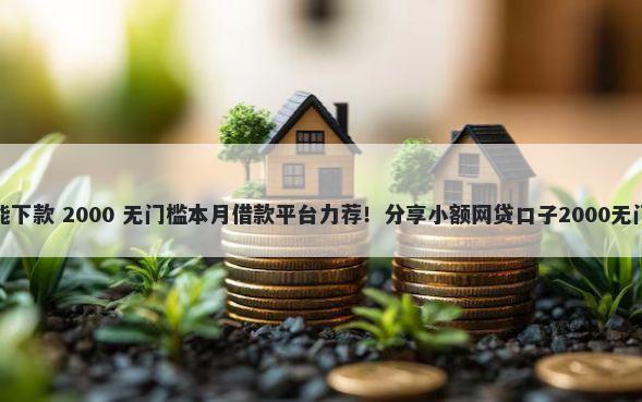 黑户也能下款 2000 无门槛本月借款平台力荐！分享小额网贷口子2000无门槛借款