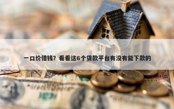 一口价借钱？看看这6个贷款平台有没有能下款的
