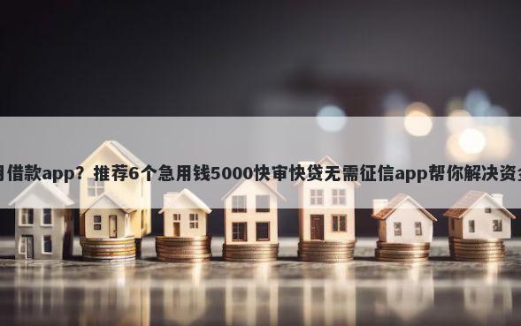 一个月借款app？推荐6个急用钱5000快审快贷无需征信app帮你解决资金问题