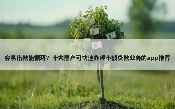 容易借款能循环？十大黑户可快速办理小额贷款业务的app推荐