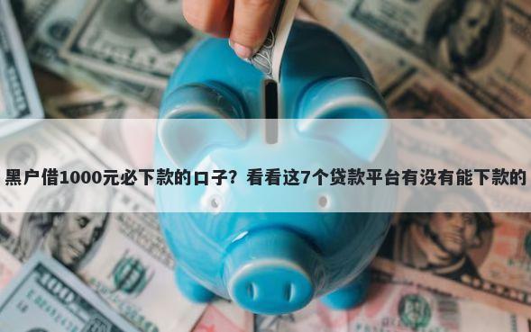 黑户借1000元必下款的口子?看看这7个贷款平台有没有能下款的