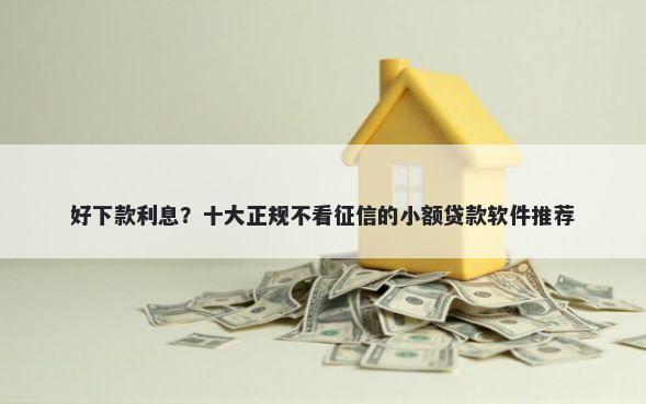 好下款利息?十大正规不看征信的小额贷款软件推荐