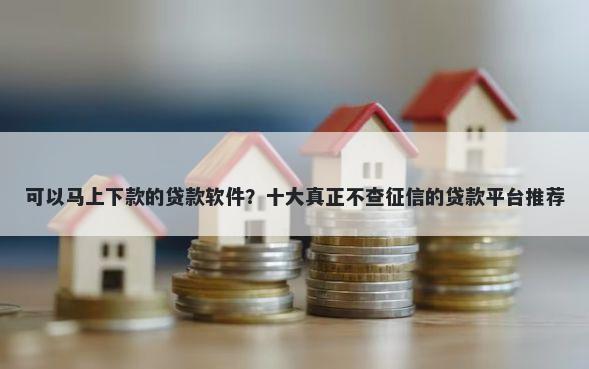 可以马上下款的贷款软件？十大真正不查征信的贷款平台推荐