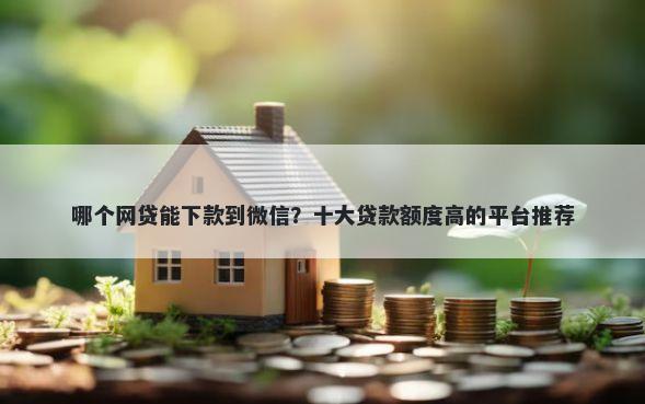哪个网贷能下款到微信？十大贷款额度高的平台推荐