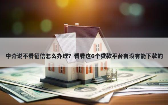 中介说不看征信怎么办理?看看这6个贷款平台有没有能下款的
