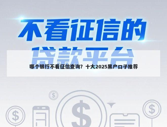哪个银行不看征信查询？十大2025黑户口子推荐