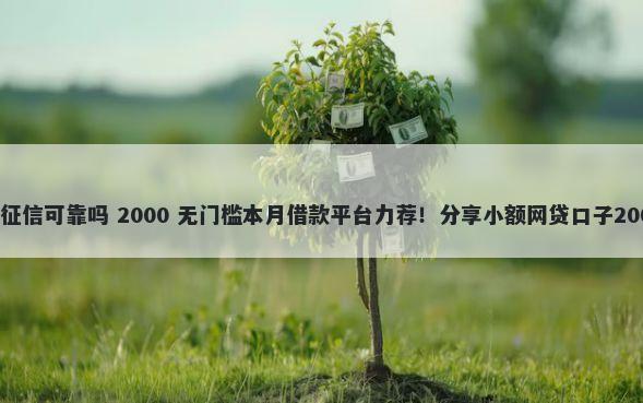上门贷款不看征信可靠吗 2000 无门槛本月借款平台力荐！分享小额网贷口子2000无门槛借款