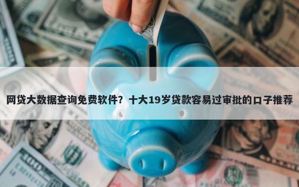 网贷大数据查询免费软件?十大19岁贷款容易过审批的口子推荐