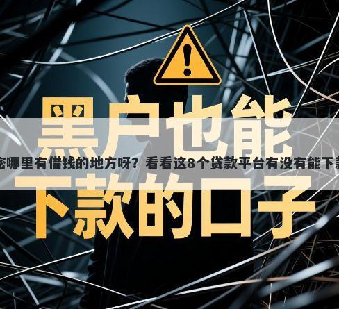 高密哪里有借钱的地方呀？看看这8个贷款平台有没有能下款的