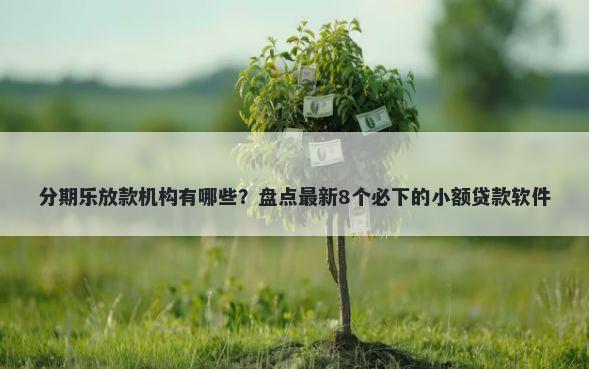 分期乐放款机构有哪些？盘点最新8个必下的小额贷款软件