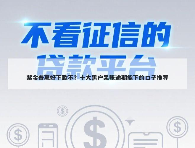 紫金普惠好下款不？十大黑户呆账逾期能下的口子推荐