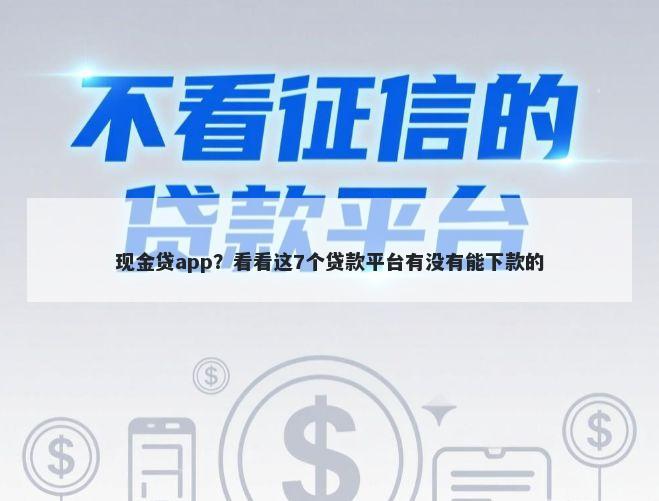 现金贷app？看看这7个贷款平台有没有能下款的