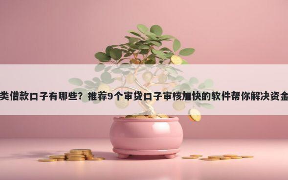 商城类借款口子有哪些？推荐9个审贷口子审核加快的软件帮你解决资金问题