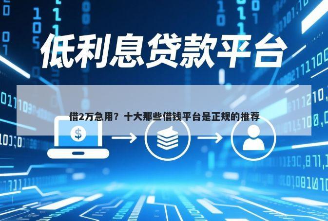 借2万急用？十大那些借钱平台是正规的推荐