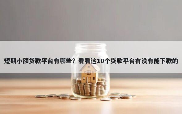 短期小额贷款平台有哪些?看看这10个贷款平台有没有能下款的