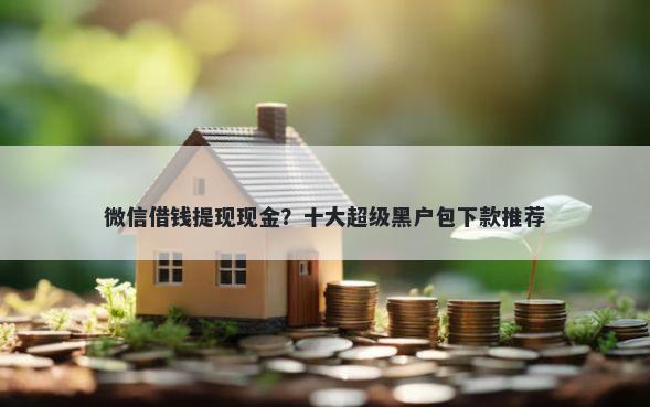 微信借钱提现现金?十大超级黑户包下款推荐