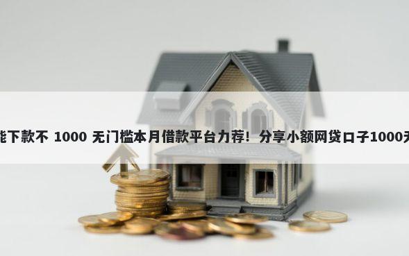 好易分期能下款不 1000 无门槛本月借款平台力荐！分享小额网贷口子1000无门槛借款