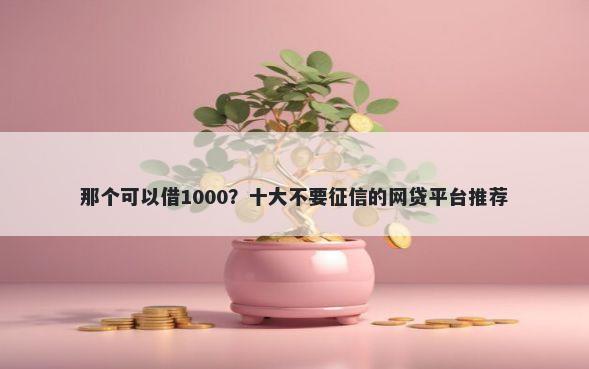 那个可以借1000？十大不要征信的网贷平台推荐
