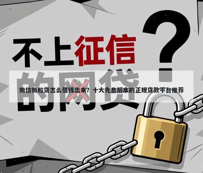 微信微粒贷怎么借钱出来？十大先息后本的正规贷款平台推荐