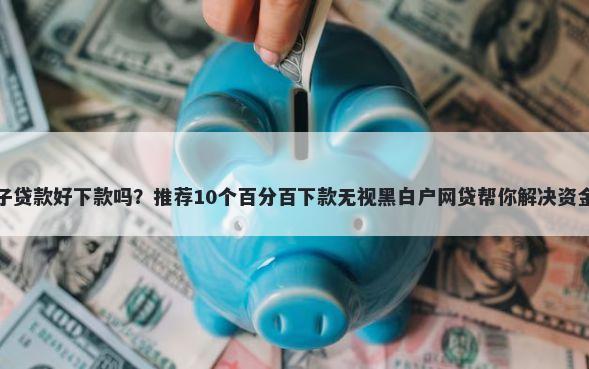 金狗子贷款好下款吗？推荐10个百分百下款无视黑白户网贷帮你解决资金问题