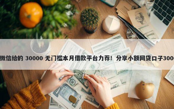 借钱利息低的微信给的 30000 无门槛本月借款平台力荐！分享小额网贷口子30000无门槛借款
