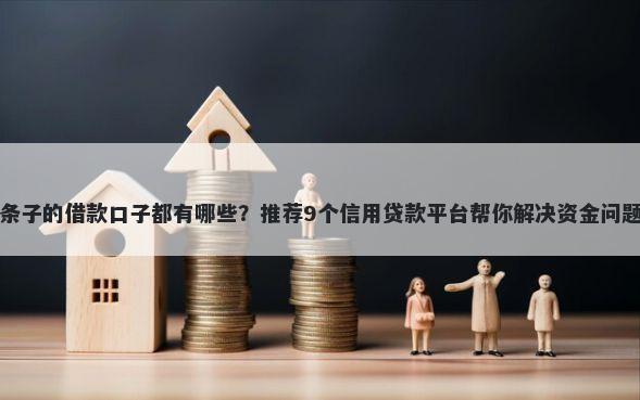 条子的借款口子都有哪些？推荐9个信用贷款平台帮你解决资金问题