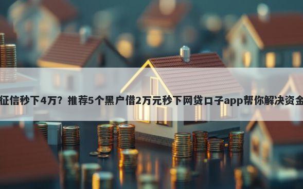 不看征信秒下4万？推荐5个黑户借2万元秒下网贷口子app帮你解决资金问题