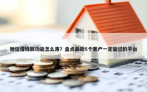 微信借钱新功能怎么用？盘点最新5个黑户一定能过的平台