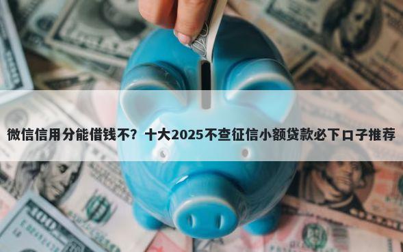 微信信用分能借钱不？十大2025不查征信小额贷款必下口子推荐