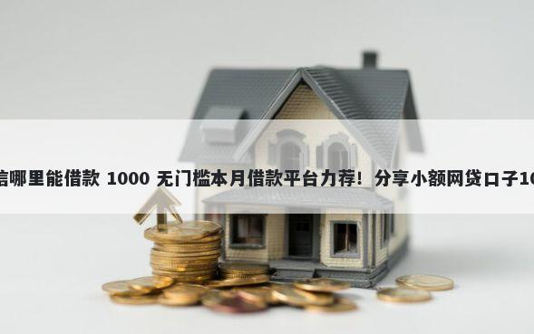 急用钱不看征信哪里能借款 1000 无门槛本月借款平台力荐！分享小额网贷口子1000无门槛借款