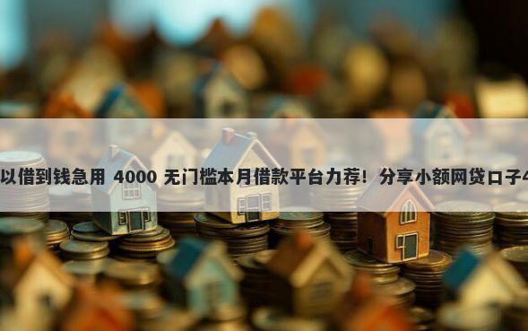 征信花了哪里可以借到钱急用 4000 无门槛本月借款平台力荐！分享小额网贷口子4000无门槛借款