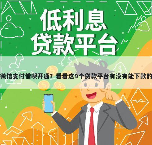 微信支付借呗开通？看看这9个贷款平台有没有能下款的