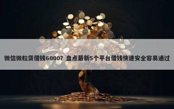 微信微粒贷借钱6000？盘点最新5个平台借钱快速安全容易通过