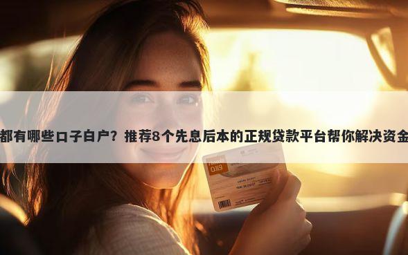 网贷都有哪些口子白户？推荐8个先息后本的正规贷款平台帮你解决资金问题