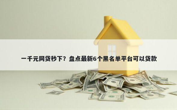 一千元网贷秒下？盘点最新6个黑名单平台可以贷款