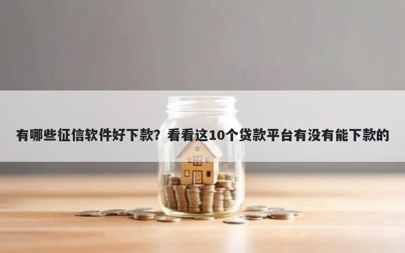 有哪些征信软件好下款？看看这10个贷款平台有没有能下款的
