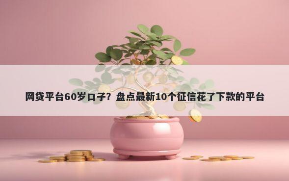 网贷平台60岁口子？盘点最新10个征信花了下款的平台