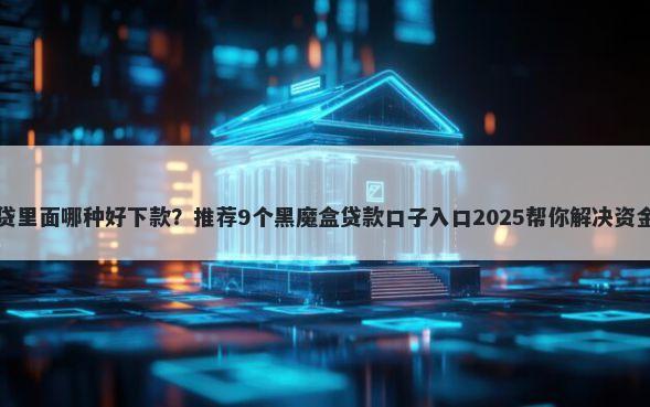 你我贷里面哪种好下款？推荐9个黑魔盒贷款口子入口2025帮你解决资金问题