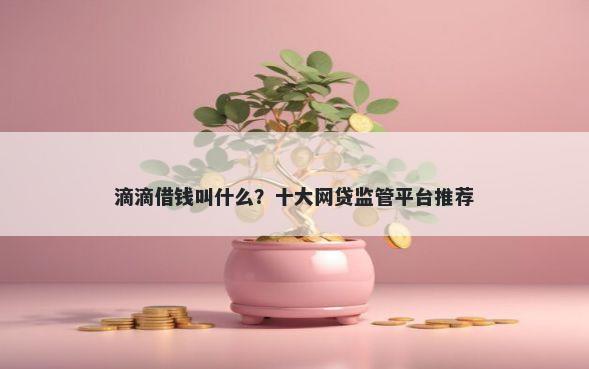 滴滴借钱叫什么？十大网贷监管平台推荐