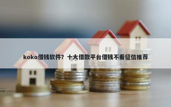 koko借钱软件？十大借款平台借钱不看征信推荐