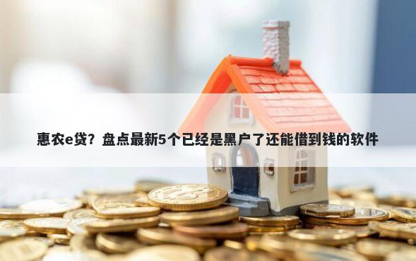 惠农e贷？盘点最新5个已经是黑户了还能借到钱的软件